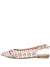 Poche Paris Woven Slingback Ballet Flats In White