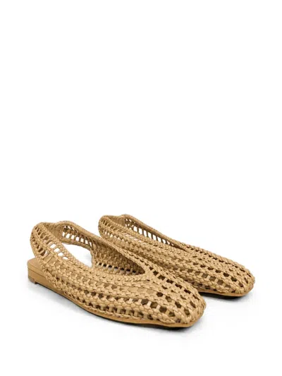 Poche Paris Woven Slingback Pumps In Black