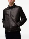Poche Paris Zip Leather Jacket In Black