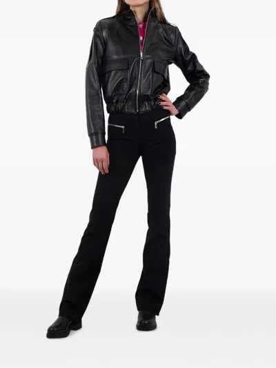 Poche Paris Zip-up Jacket In Black
