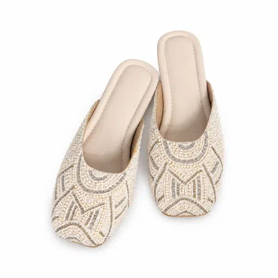 Pode Women's Halo White Bridal Heels