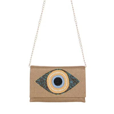 Pode Women's Neutrals Guardian Angel Evil Eye Clutch & Crossbody Bag