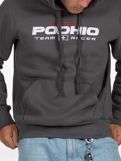 Podhio Authentic 360 Logo-detail Hoodie In Gray