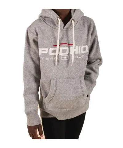Podhio Authentic 360 Logo-embroidered Hoodie In Gray