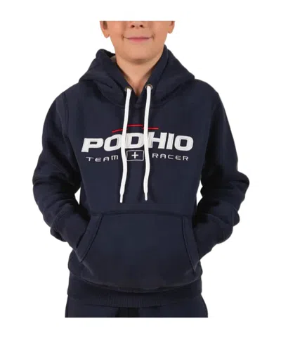 Podhio Hooded Drawstring Hoodie In Black
