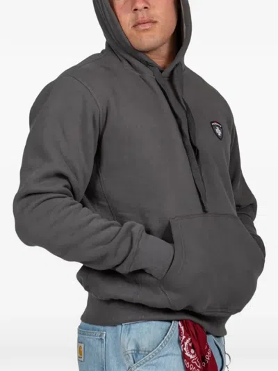 Podhio Hooded Pocket Sweatshirt In Brown