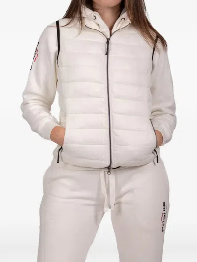 Podhio Hooded Quilted Gilet In Metallic