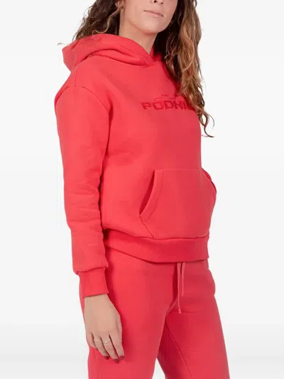 Podhio Logo-embroidered Hoodie In Red