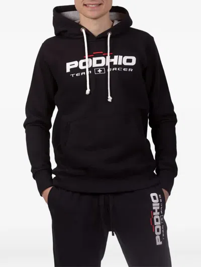 Podhio Logo-embroidered Hoodie In Burgundy
