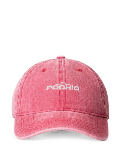 Podhio Logo-embroidered Washed Baseball Cap In Pink