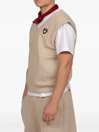 Podhio Logo-patch V-neck Vest In Neutral