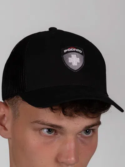 Podhio Trucker Rete Mesh Scudetto In Black