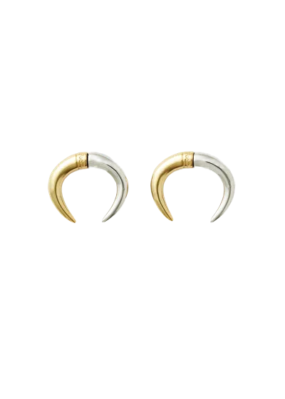 Poem Objects Crescent Earrings In Multi Color