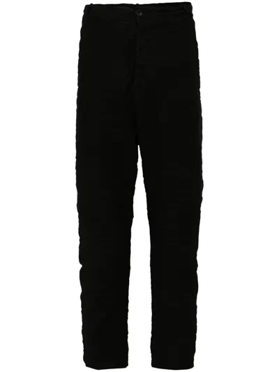 Poème Bohèmien Crinkled Slim-cut Trousers In 黑色