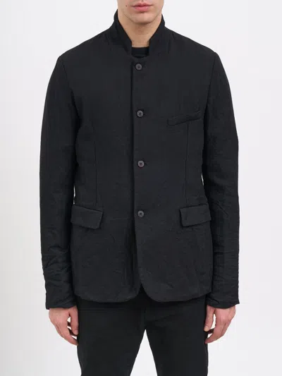 Poème Bohèmien Poeme Bohemien Deconstructed Wool Jacket In Black