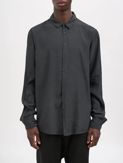 Poème Bohèmien Poeme Bohemien Regular Cotton And Cupro Shirt In Gray