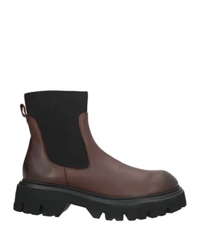 Poesie Veneziane Woman Ankle Boots Dark Brown Size 11 Leather