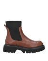 Poesie Veneziane Woman Ankle Boots Tan Size 10 Leather In Brown