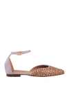 Poesie Veneziane Woman Ballet Flats Brown Size 6 Leather, Textile Fibers