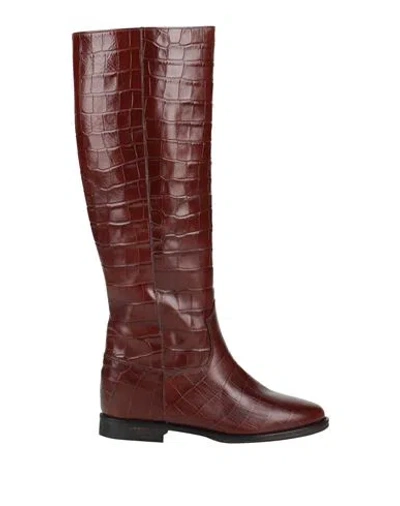 Poesie Veneziane Woman Boot Brown Size 7 Leather In Red