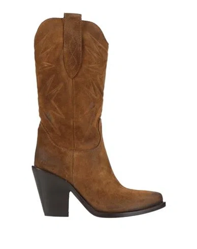 Poesie Veneziane Woman Boot Camel Size 8 Leather In Brown