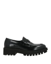 Poesie Veneziane Woman Loafers Dark Green Size 6 Leather In Black