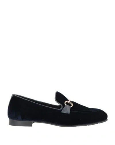 Poesie Veneziane Woman Loafers Midnight Blue Size 6 Soft Leather In Black