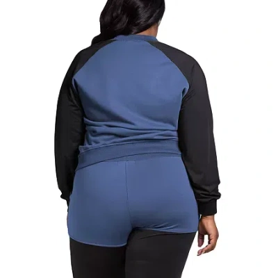 Poetic Justice Womens Plus Lightweight Jacket In Blue