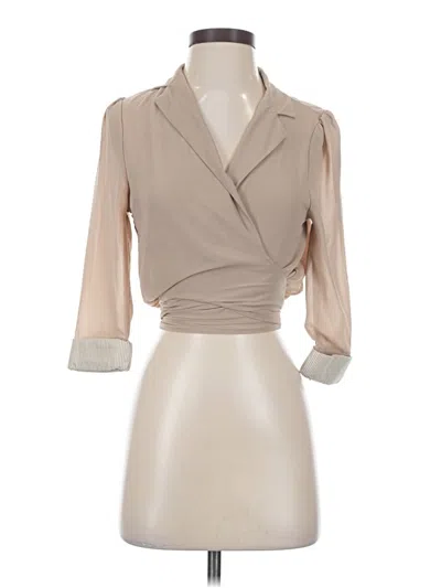Pre-owned Poetry 3/4 Sleeve Blouse In Brown