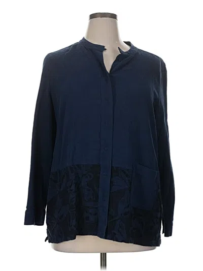 Pre-owned Poetry Long Sleeve Blouse In Blue