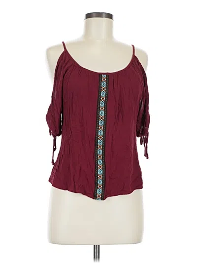 Pre-owned Poetry Sleeveless Blouse In Burgundy
