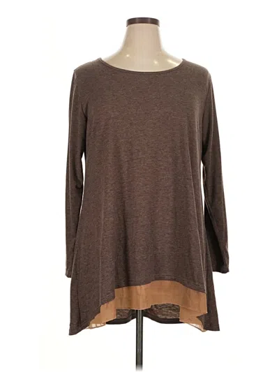 Pre-owned Poetsky 3/4 Sleeve T-shirt In Brown