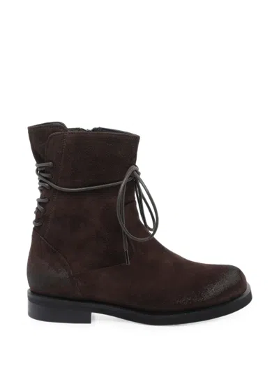 Poeve Arlo Lace-up Ankle Boots In Brown