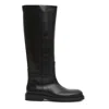 Poeve Black Leather Knight Boots In Black
