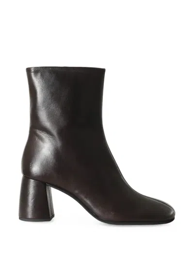 Poeve Block-heel Ankle Boots In Brown