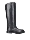 Poeve Touch-strap Knee-high Boots In Black