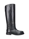 Poeve Touch-strap Knee-high Boots In Black