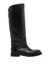 Poeve Touch-strap Knee-high Boots In Black