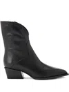 Poeve Dallas Texan Ankle Boots In Black