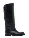 Poeve Touch-strap Knee-high Boots In Black