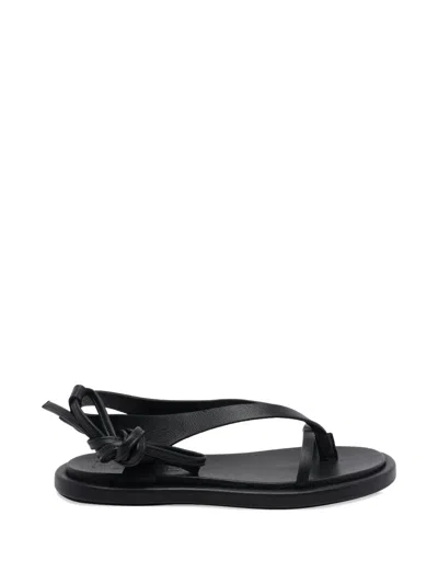 Poeve Flavia Lace-up Sandals In Black