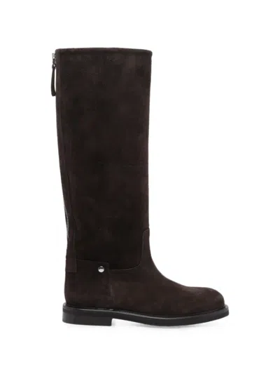 Poeve Mel Suede Knee-high Boots In Brown