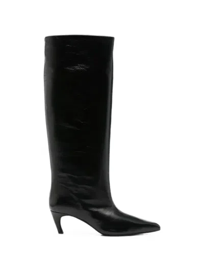 Poeve Pathos Pointed-toe Knee-high Boots In Blue