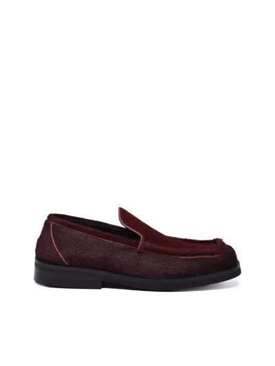 Poeve Red Hair Loafers In Burgundy
