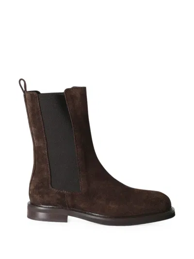 Poeve Suede Chelsea Boots In Brown