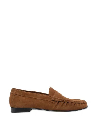 Poeve Wanda Suede Loafers In Brown