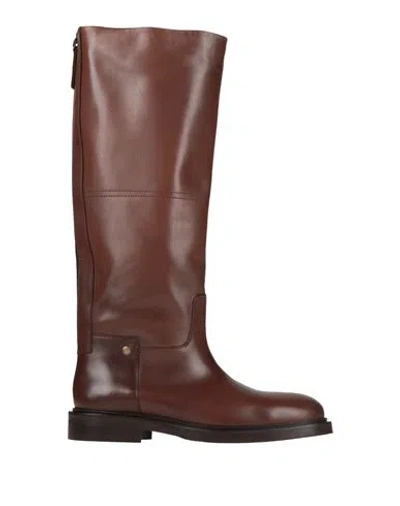 Poeve Woman Boot Tan Size 9 Leather In Brown