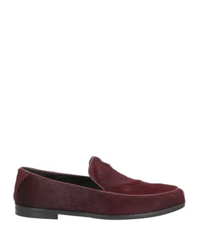 Poeve Woman Loafers Burgundy Size 8 Leather In Red