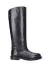 Poeve Touch-strap Knee-high Boots In Black