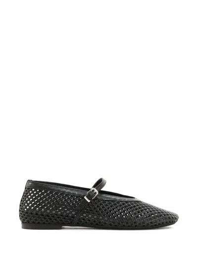 Poeve Woven Buckle Ballet Flats In Black